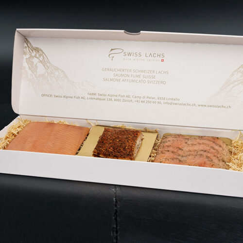 Geschenkbox mit drei Lachsspezialitäten