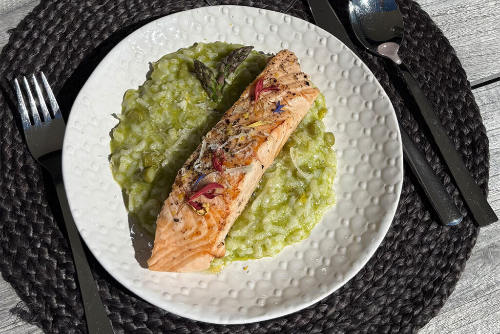 Osterrezept Basilikum Spargel Risotto SWISS LACHS